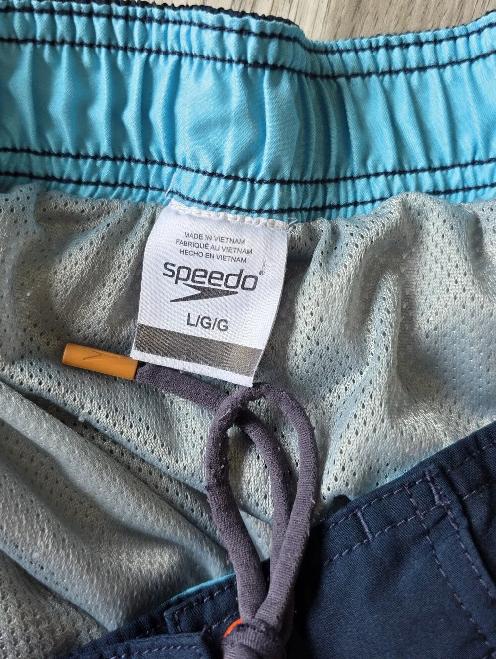 Speedo Men’s Large Multicolor Striped Swim Trunks